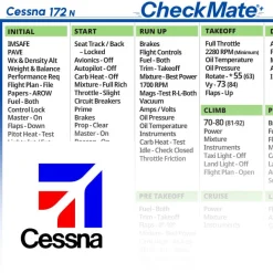 Cessna 172 N Checkmate+ Standard Size Comprehensive Pilot Checklist (Modernized and Updated)