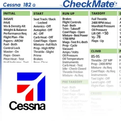 Cessna 182 Q Checkmate+ Standard Size Comprehensive Pilot Checklist (Modernized and Updated)