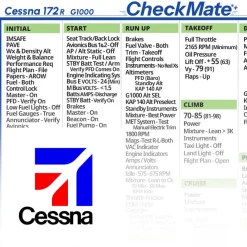 Cessna 172 R G1000 Checkmate+ Standard Size Comprehensive Pilot Checklist (Modernized and Updated)