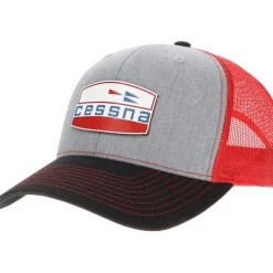 Cessna 70's Crest Logo Richardson 112 Velocity Trucker Hat - Red/White/Blue
