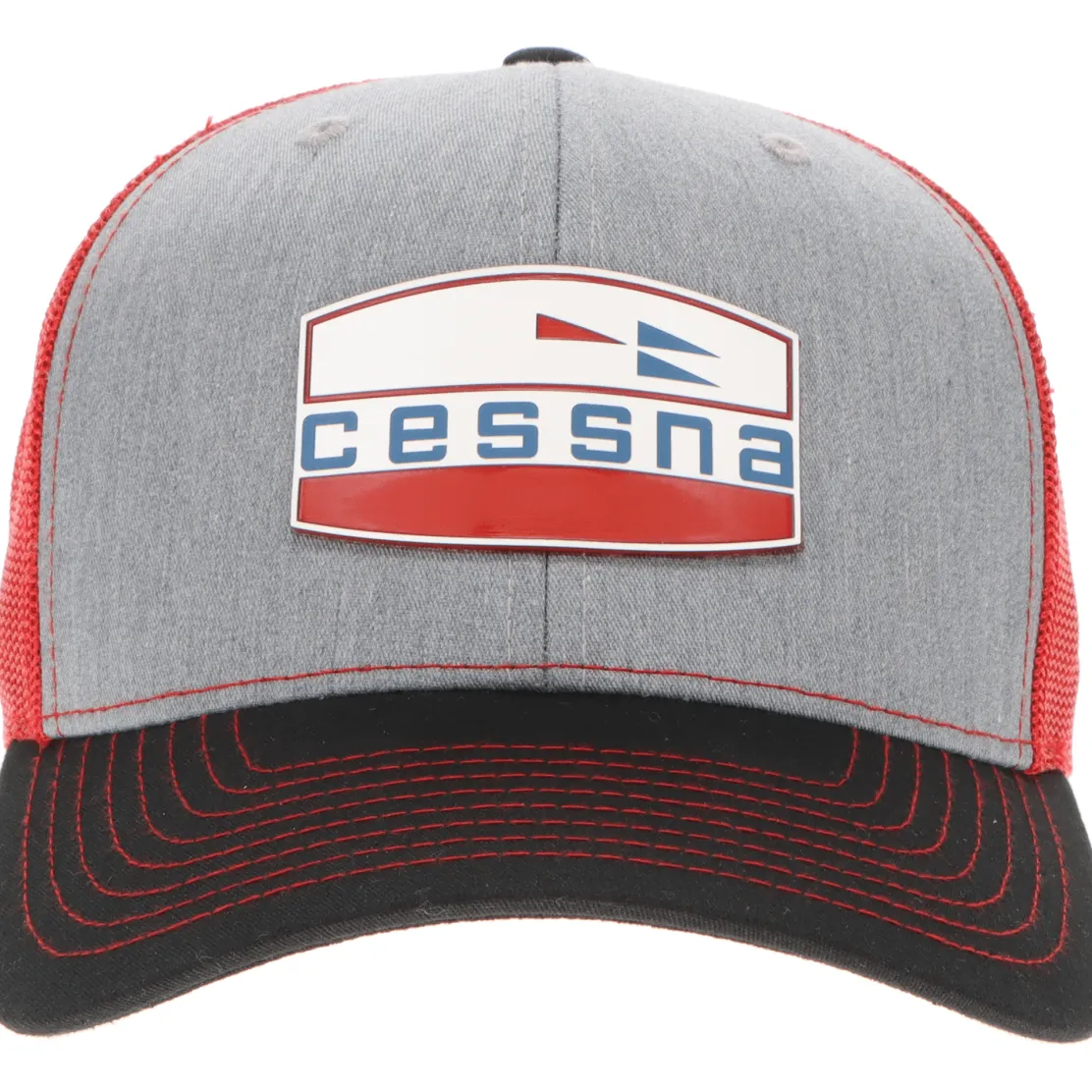 Cessna 70's Crest Logo Richardson 112 Velocity Trucker Hat - Red/White/Blue