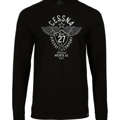 Cessna Sketch Glow-in-the-Dark Aviation Long Sleeve T-Shirt by Aeroplane Apparel Co.