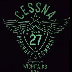 Cessna Sketch Glow-in-the-Dark Aviation Long Sleeve T-Shirt by Aeroplane Apparel Co.