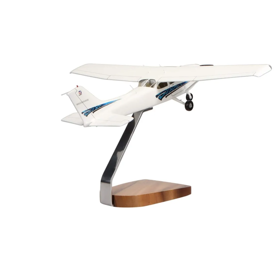 Cessna 172 Skyhawk SP (Blue) Clear Canopy Large Mahogany Model
