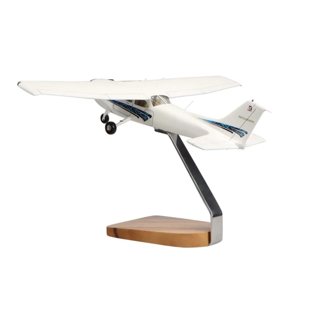 Cessna 172 Skyhawk SP (Blue) Clear Canopy Large Mahogany Model