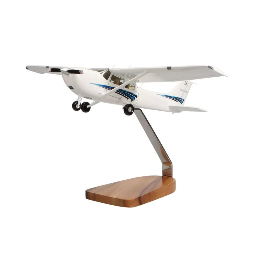 Cessna 172 Skyhawk SP (Blue) Clear Canopy Large Mahogany Model