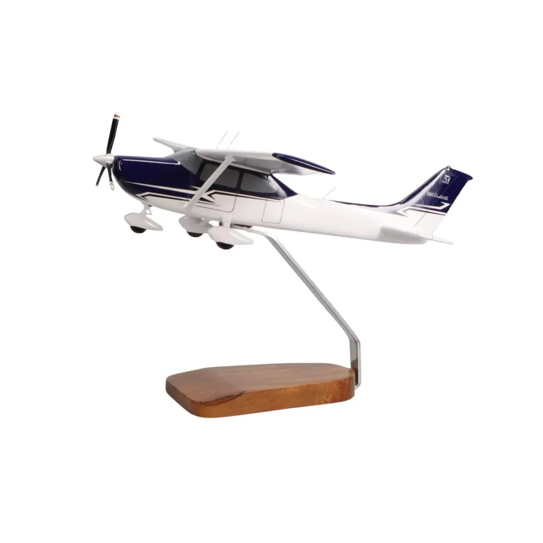 Cessna 182 Skylane (Blue & White) Large Mahogany Model