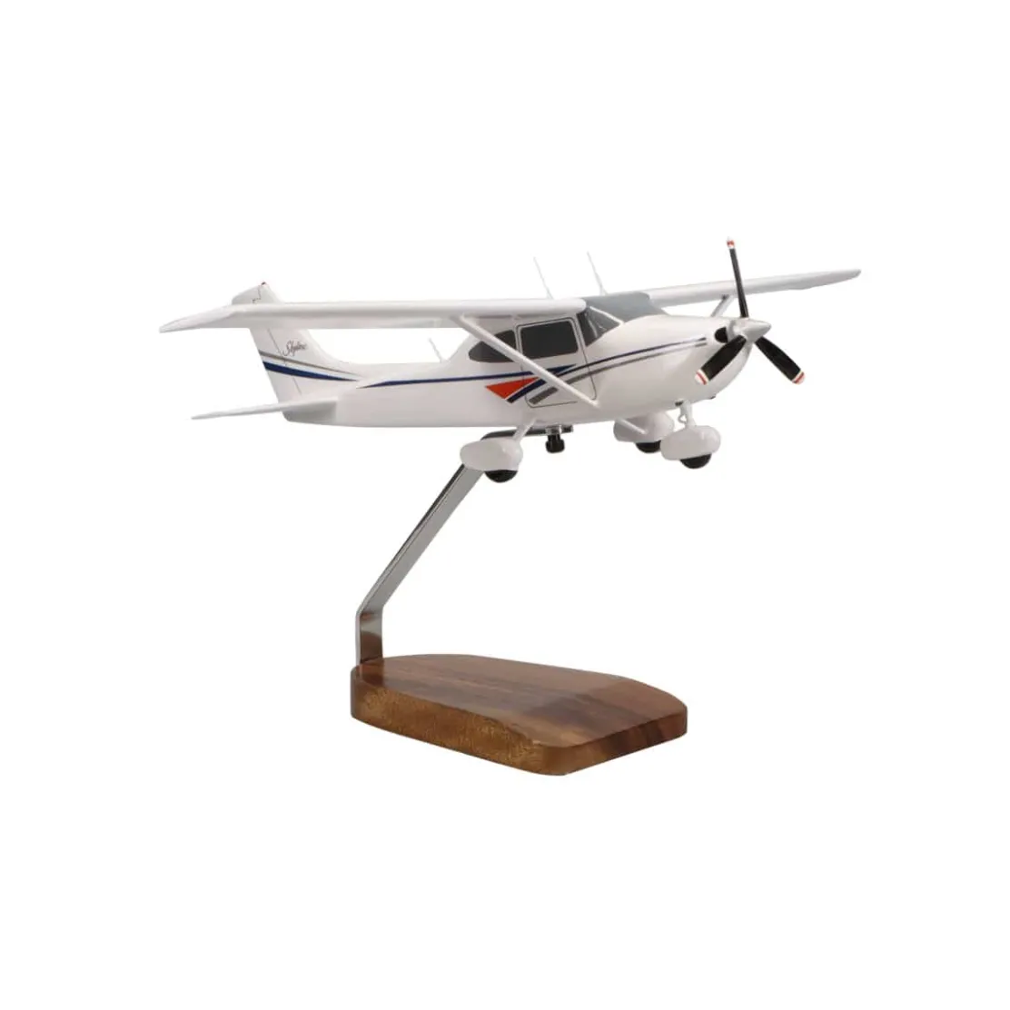 Cessna 182 Skylane (White) Large Mahogany Model