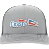 Cessna 70's Logo Richardson 112 Velocity Trucker Hat - Red/White/Blue