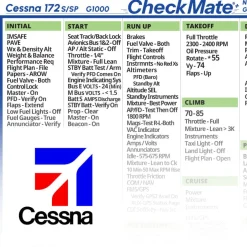 Cessna 172 S-SP G1000 NAV III GFC700 Checkmate+ Standard Size Comprehensive Pilot Checklist (Modernized and Updated)
