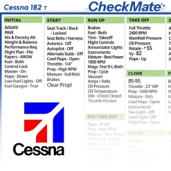 Cessna 182 T Checkmate+ Standard Size Comprehensive Pilot Checklist (Modernized and Updated)
