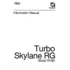 Cessna TR182 Skylane RG 1984 Pilot's Information Manual (D1257-13)