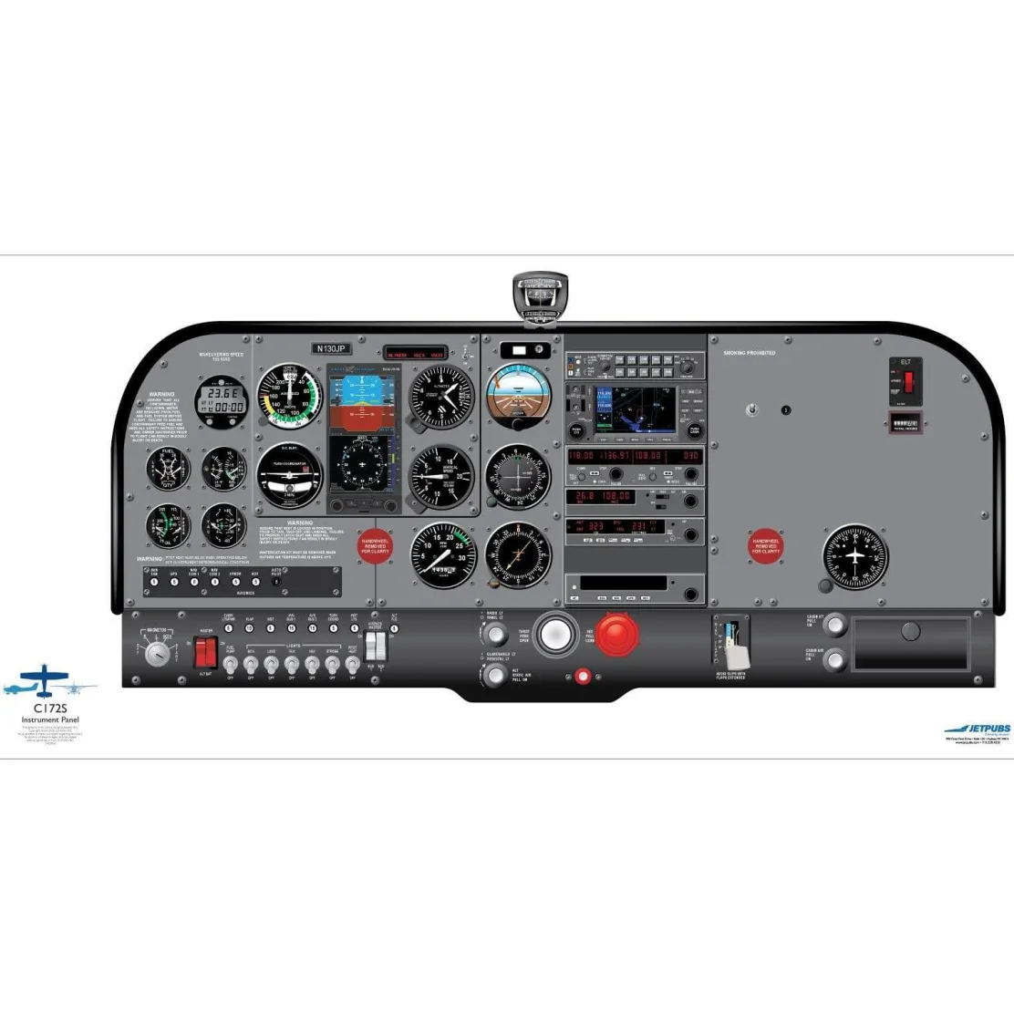 Cessna 18" x 36" Cockpit Posters for Pilot Training