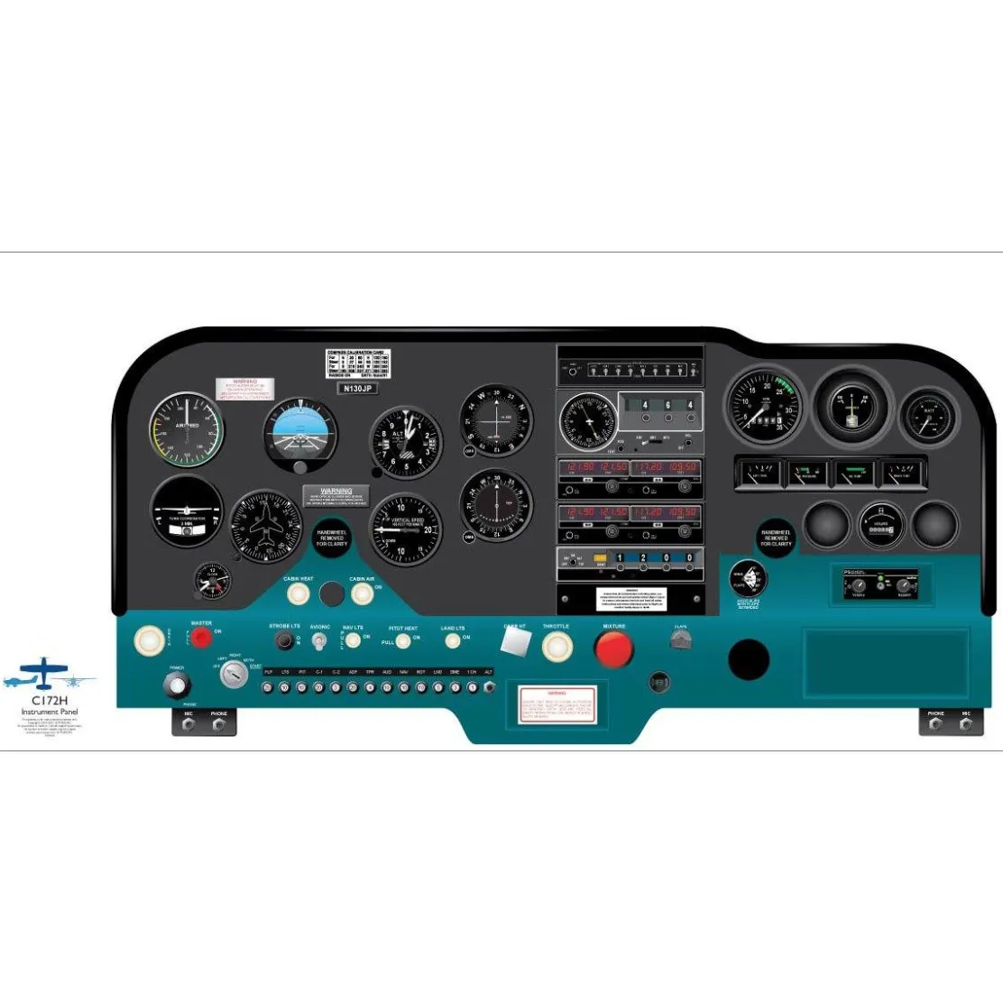 Cessna 18" x 36" Cockpit Posters for Pilot Training