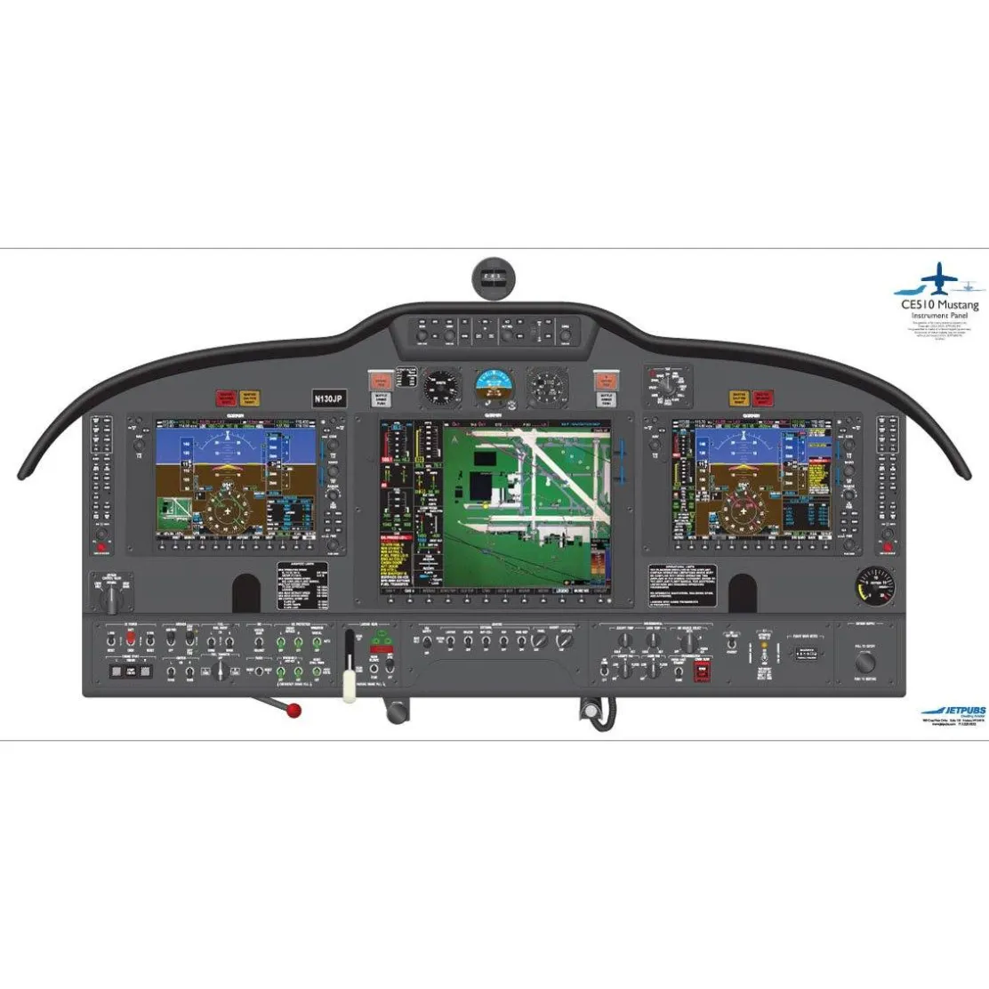 Cessna 18" x 36" Cockpit Posters for Pilot Training