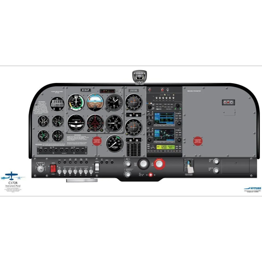 Cessna 18" x 36" Cockpit Posters for Pilot Training