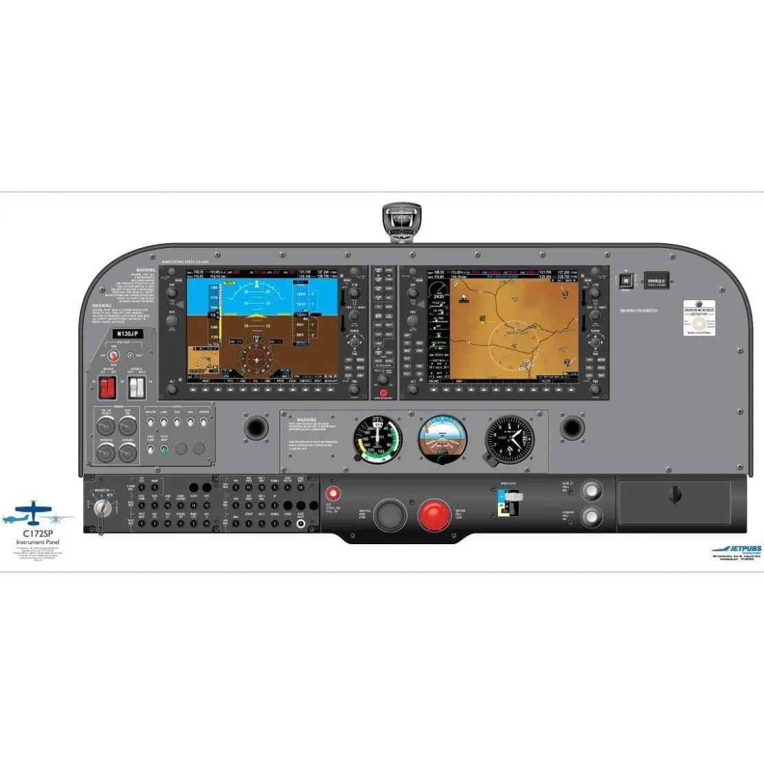 Cessna 18" x 36" Cockpit Posters for Pilot Training
