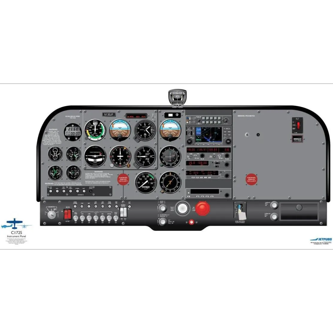 Cessna 18" x 36" Cockpit Posters for Pilot Training
