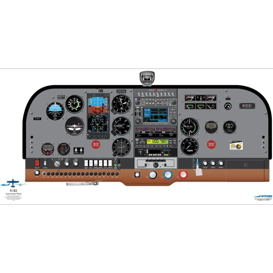Cessna 18" x 36" Cockpit Posters for Pilot Training