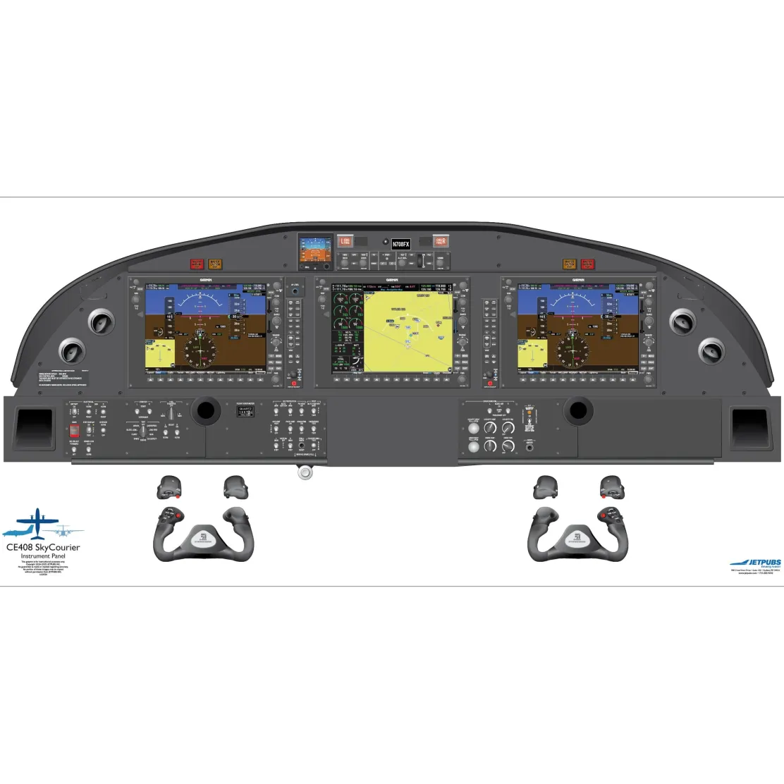 Cessna 18" x 36" Cockpit Posters for Pilot Training