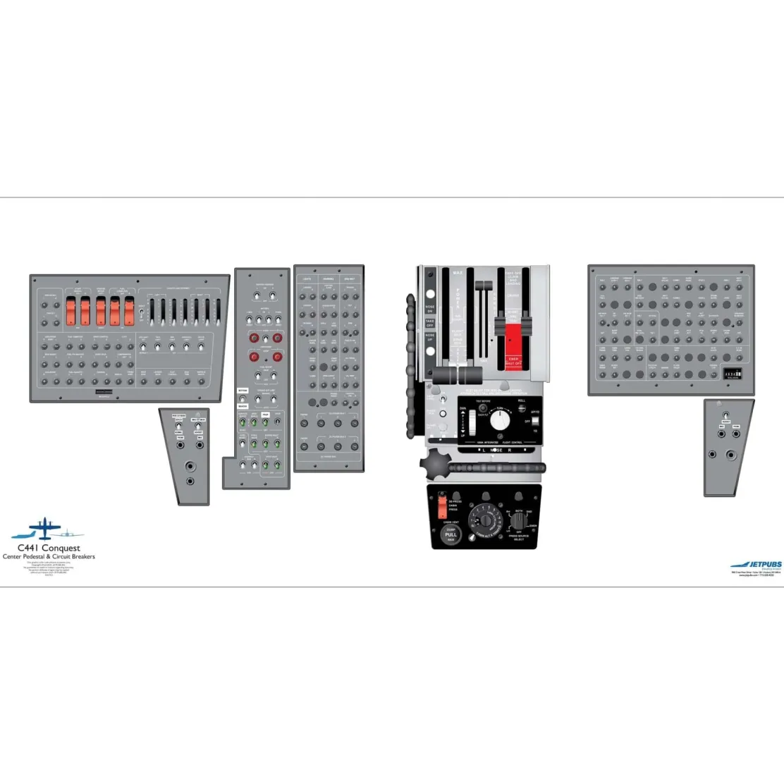 Cessna 18" x 36" Cockpit Posters for Pilot Training
