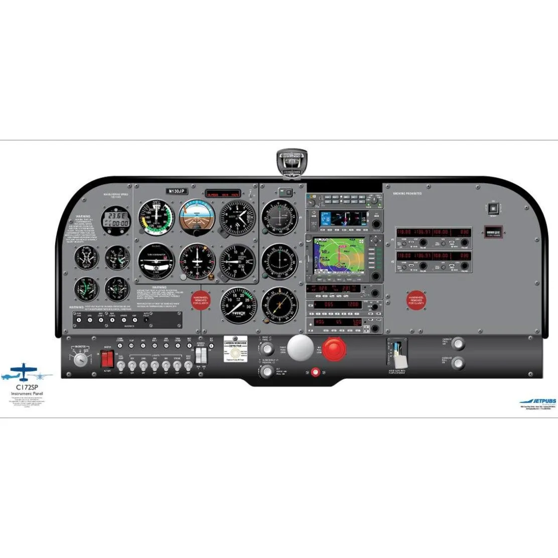 Cessna 18" x 36" Cockpit Posters for Pilot Training