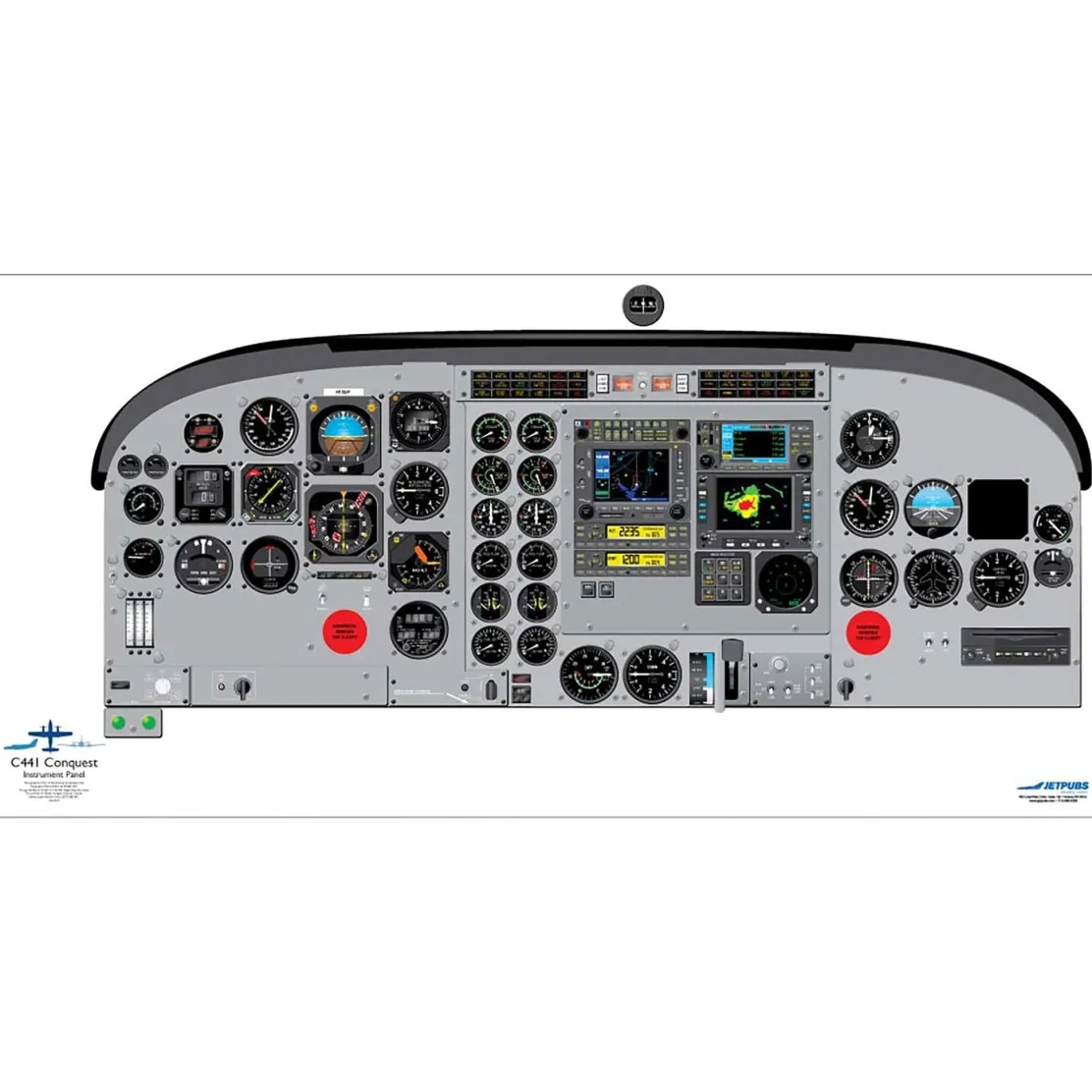 Cessna 18" x 36" Cockpit Posters for Pilot Training