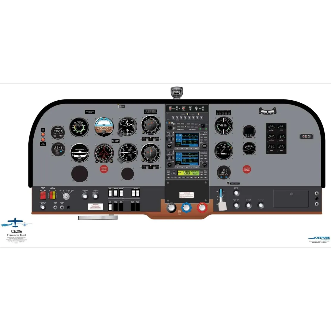 Cessna 18" x 36" Cockpit Posters for Pilot Training