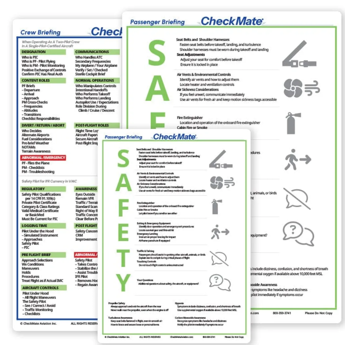 CheckMate - Briefing Card Checkmate+ Standard Size Comprehensive Pilot Checklist (Modernized and Updated)