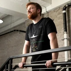 City Skyline Reflective Runway Aviation T-Shirt by Aeroplane Apparel Co.
