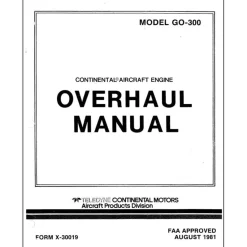 Continental GO-300 1981 Overhaul Manual (X-30019)