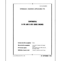 Continental O-190 and O-205 Series Engines Overhaul Changes