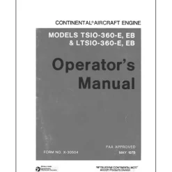 Continental TSIO360 & LTSIO360 Series 1977 Operator's Manual (X-30504)