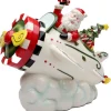 Cosmos Gifts Aviation Santa Ceramic Cookie Jar
