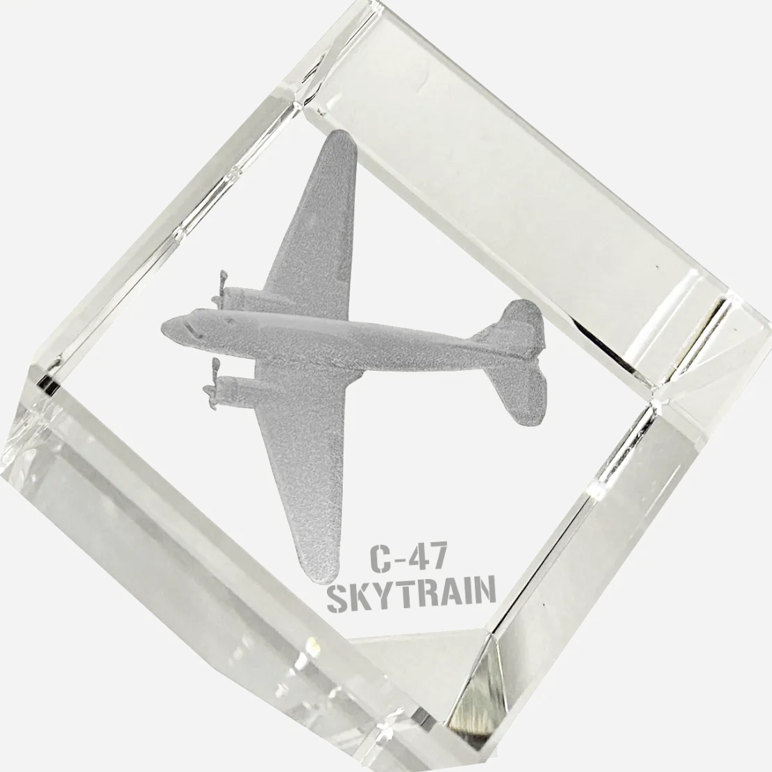 C-47 Skytrain 3D Diamond Cube by Etched Memory