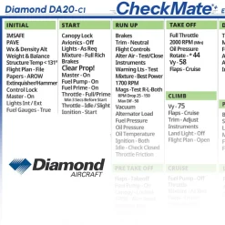 Diamond DA20 C1 Checkmate+ Standard Size Comprehensive Pilot Checklist (Modernized and Updated)