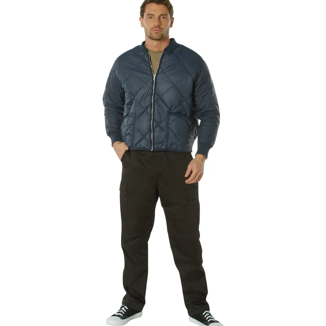 Diamond Nylon Quilted Flight Jacket