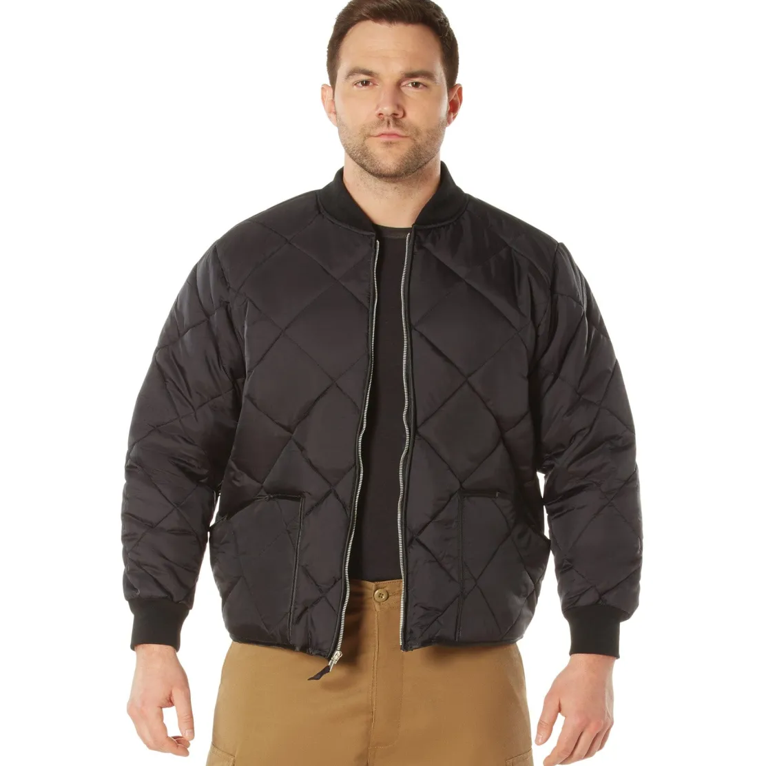Diamond Nylon Quilted Flight Jacket