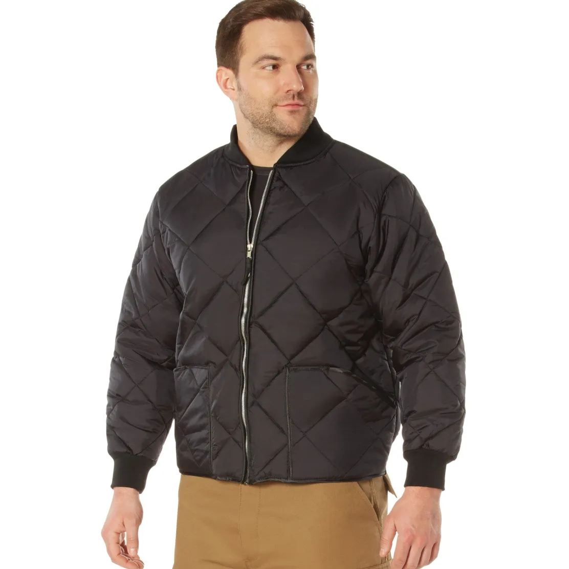 Diamond Nylon Quilted Flight Jacket