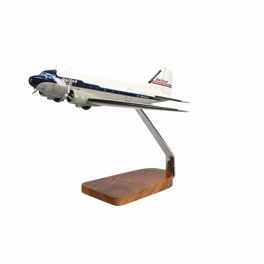 Douglas DC-3 Clear Canopy Large Mahogany Model