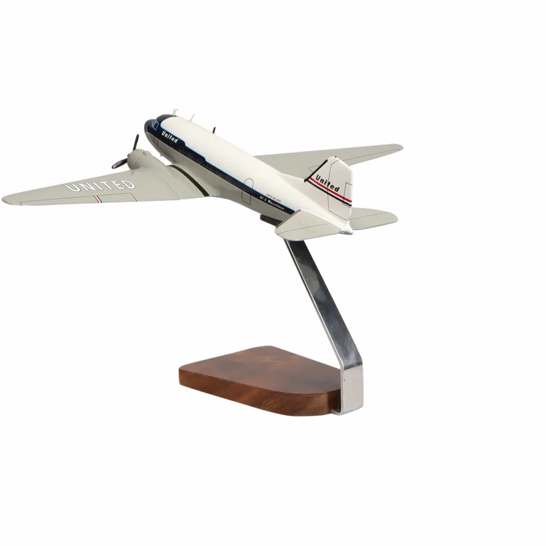 Douglas DC-3 Clear Canopy Large Mahogany Model
