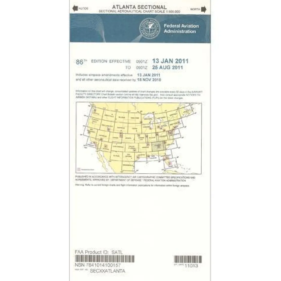 FAA Atlanta VFR Sectional Aeronautical Chart - 07/09/26 thru 09/03/26