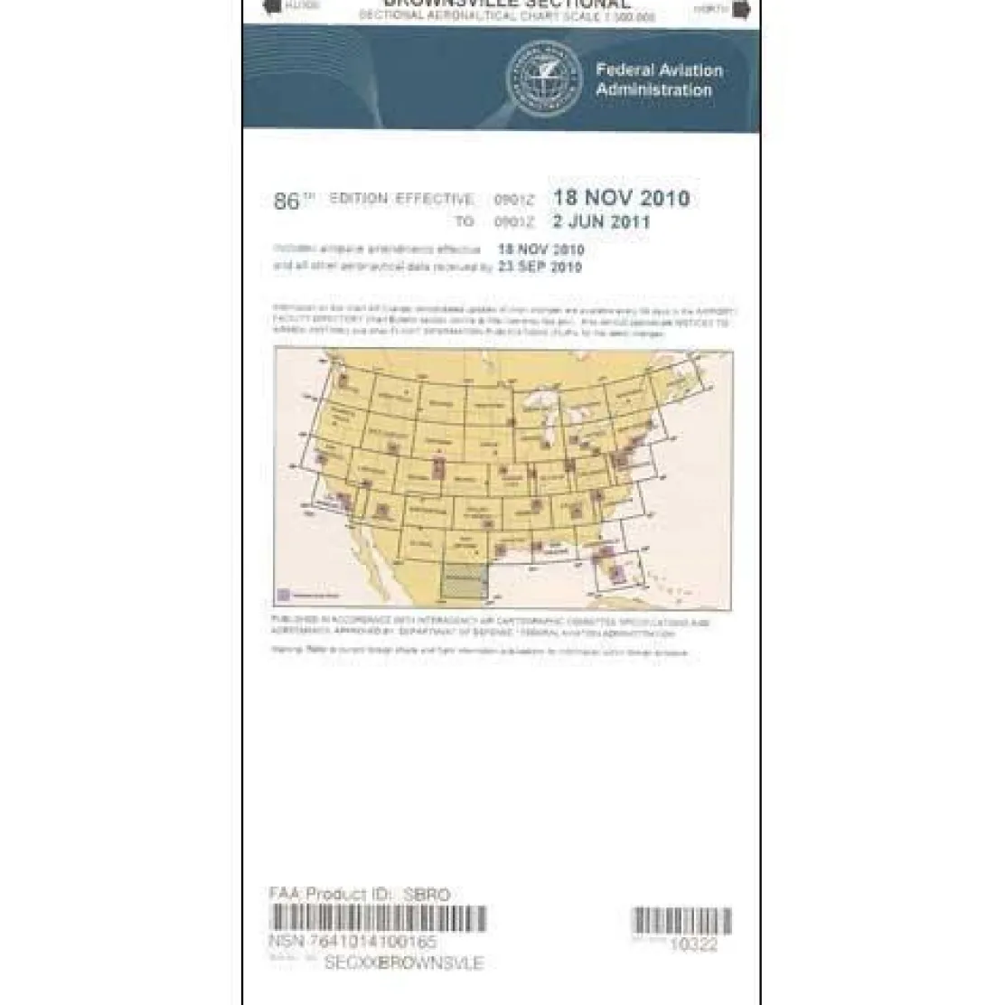 FAA Brownsville VFR Sectional Aeronautical Chart - 07/09/26 thru 09/03/26