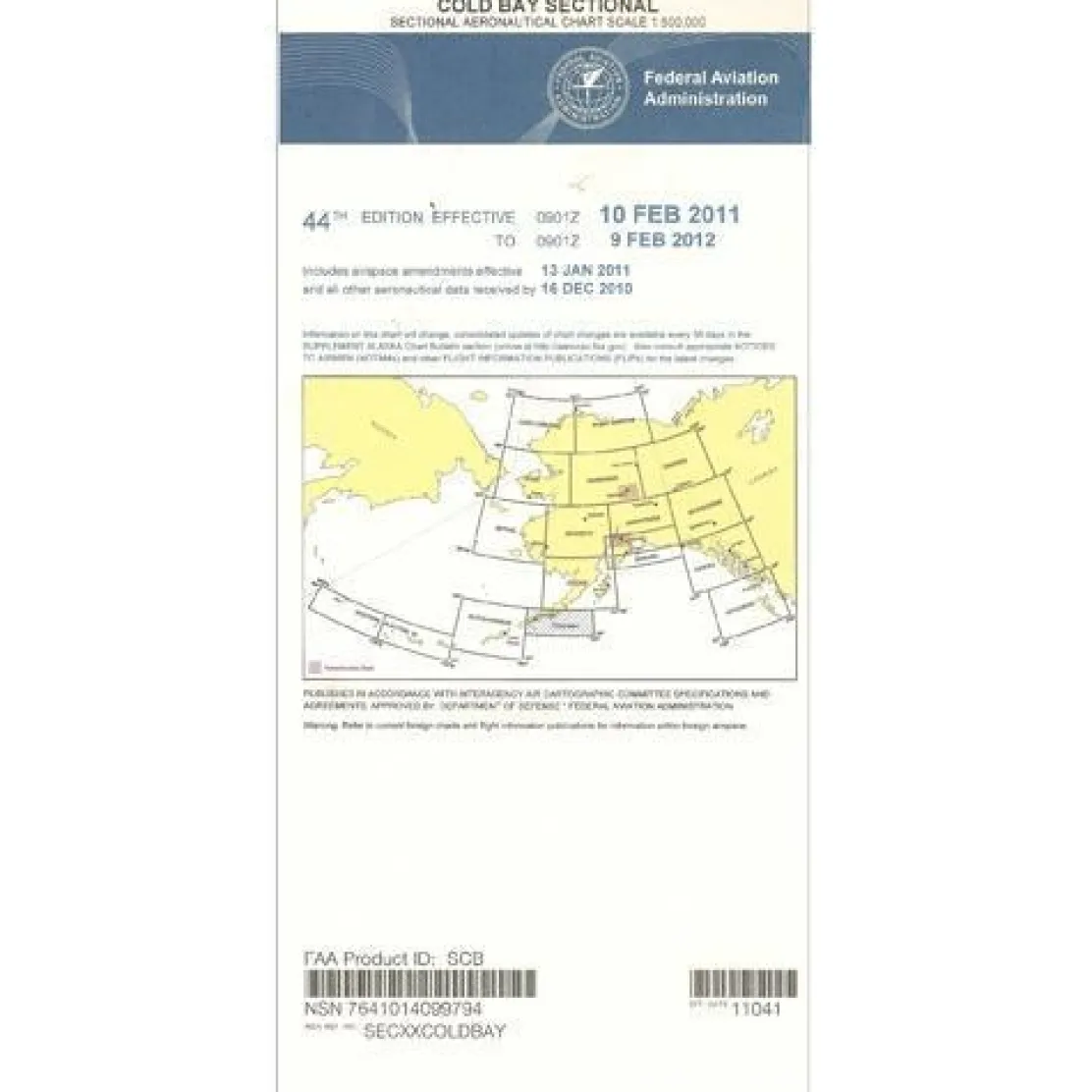 FAA Cold Bay VFR Sectional Chart for Alaska Pilots - 07/09/26 thru 09/03/26