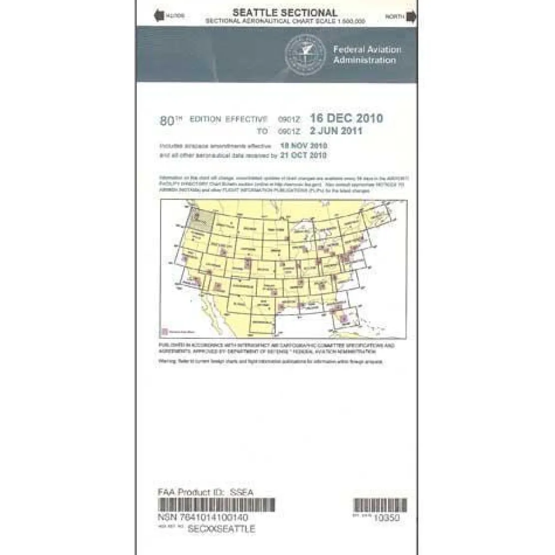 FAA Seattle VFR Sectional Aeronautical Chart - 07/09/26 thru 09/03/26