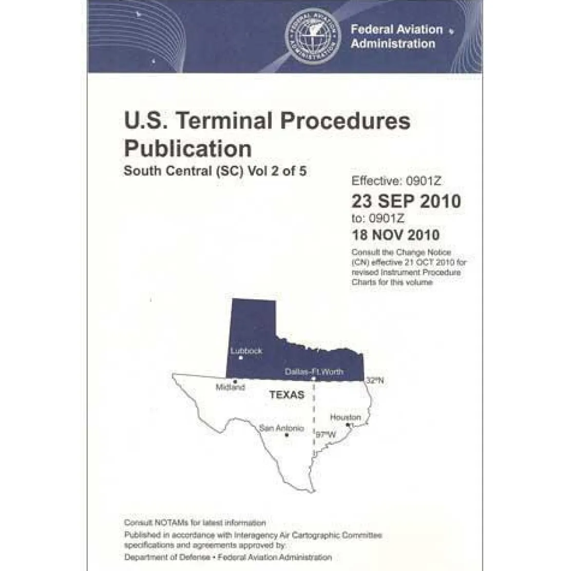 FAA South Central Vol 2 U.S. Terminal Procedures Publication Bound - 07/09/26 thru 09/03/26