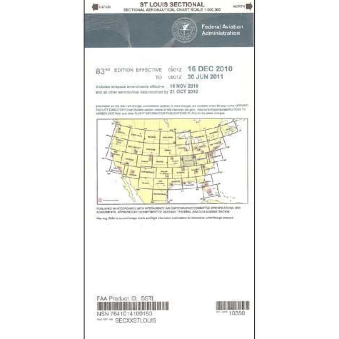 FAA St Louis VFR Sectional Aeronautical Chart - 07/09/26 thru 09/03/26