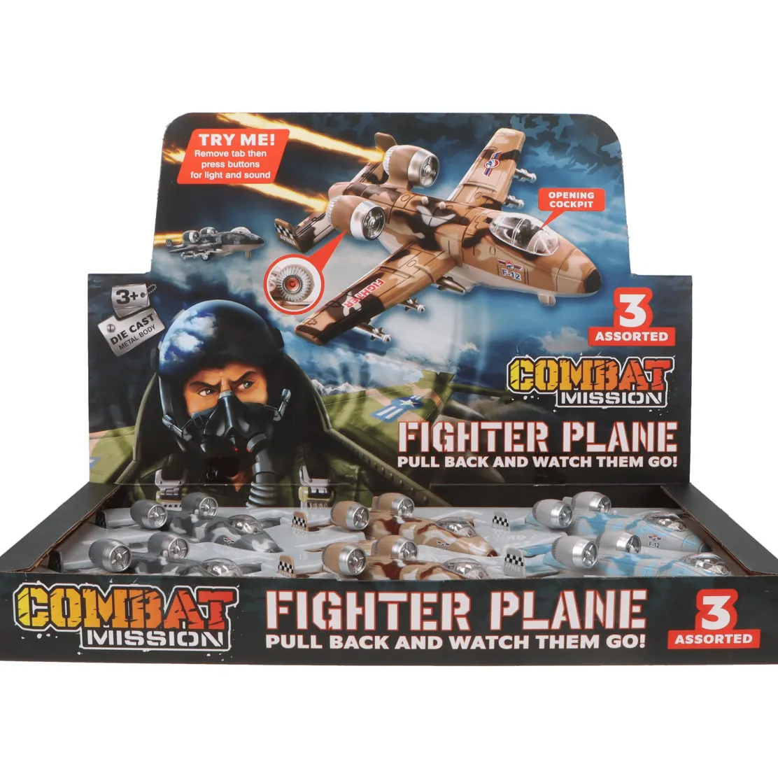 6" Fighter Jet Pullback Toy w/Light and Sound (1 Piece. Assorted Styles)