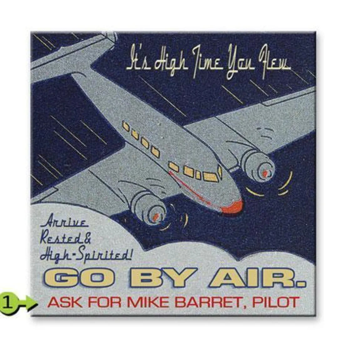 Go By Air Personalized Wood Sign 28x28
