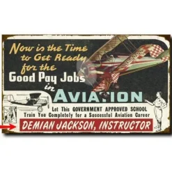 Good Aviation Jobs Personalized Wood Sign 18x30